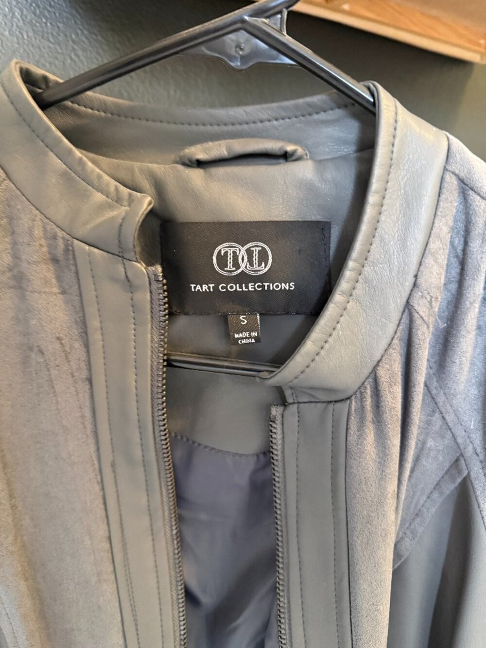 Grey Faux Leather Biker Jacket - Tart Collection -Small